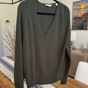 Vince Olive V-Neck Sweater